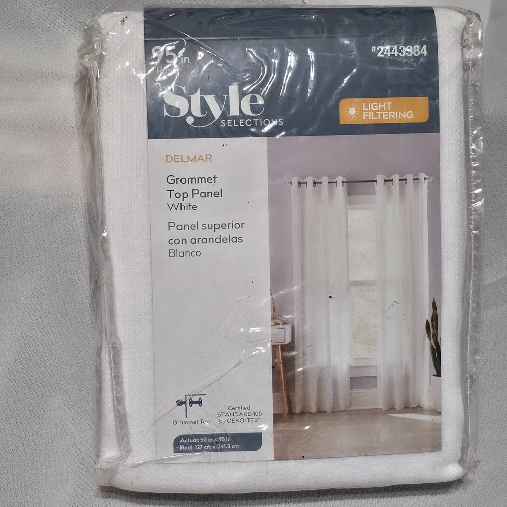 Style Selections Delmar Light Filtering Grommet Top Panel White Size‎ 50